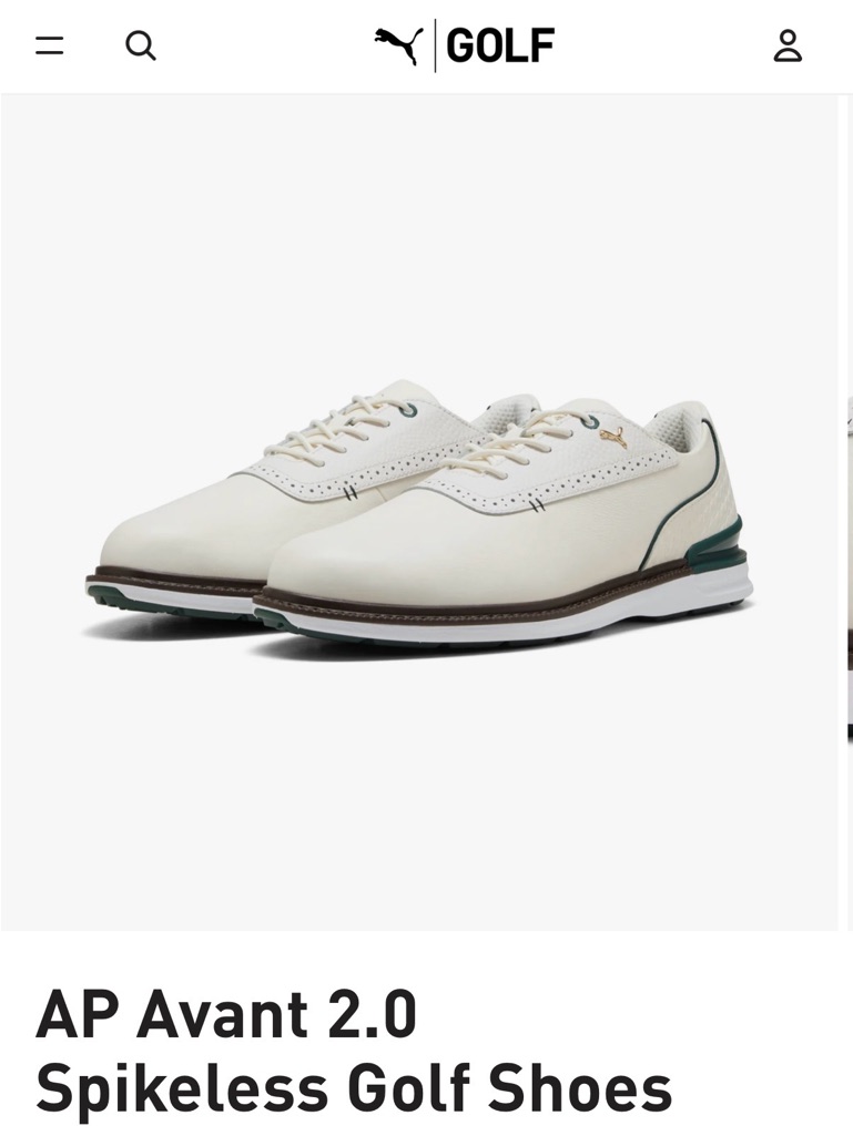 Puma Ap Avant 2.0 Spikeless Golf Shoes - White With Green Accents